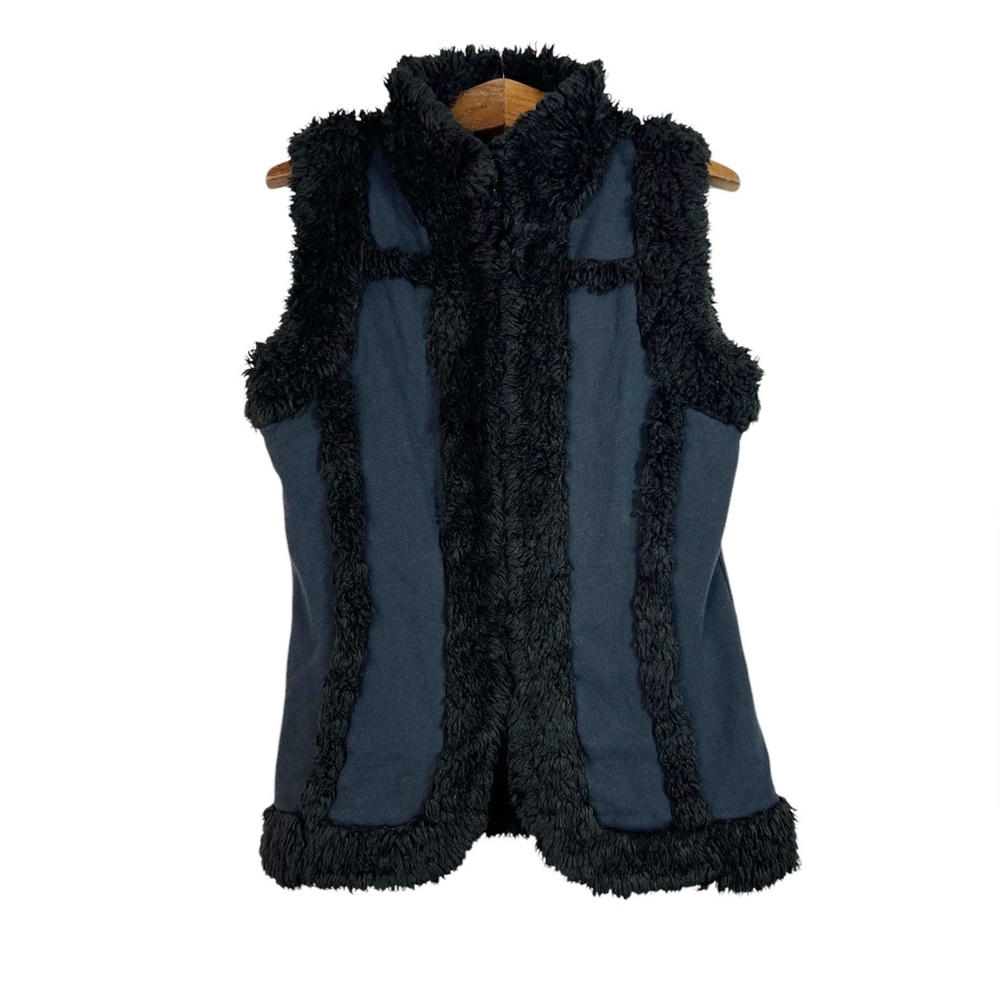 Lucky Brand Black Y2K Coquette Fairy Faux Fur Trimmed Vest Size M